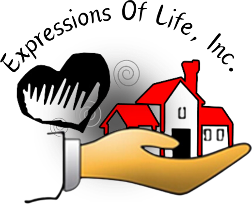 Expressions of Life, Inc. logo: a heart and a house held in an open hand